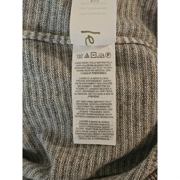 J.Crew Men's 100% Italian Cashmere Crewneck Sweater Size Large Gray White - Picture 6 of 6